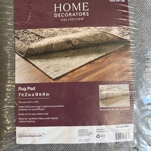 Home Decorators Rug pad 7’2 X 9’4 Non-slip underlayment